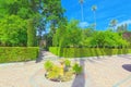Gardens of Royal Alcazar in Seville and Grotto Gallery Galeria Royalty Free Stock Photo