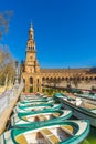 Seville, Spain, March 10, 2022. View of the Plaza de Spain in the city of Seville, in Spain.