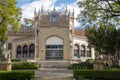 View of the royal pavilion building, located in the Maria Luisa park, in Seville, Andalusia, Spain Royalty Free Stock Photo