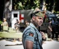 Portrait of spanish legion soldier unit of the Spanish Army and Spain`s Rapid Reaction Force. i