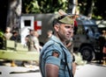 Portrait of spanish legion soldier unit of the Spanish Army and Spain`s Rapid Reaction Force. i