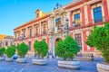 The facade of Archbishop`s Palace in Seville, Spain Royalty Free Stock Photo