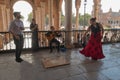 SEVILLE, SPAIN - OCTOBER 01, 2017: Young Spanish woman dancing S