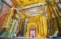 The Spanish Coat of Arms on the Tomb of Christopher Columbus in Seville Cathedral, on Sept 29 in Seville, Spain