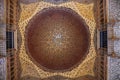 A gold-painted dome inside the Alcazar palace in Seville