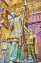Sculptural details of Christopher Columbus Tomb in Seville Cathedral, on Sept 29 in Seville, Spain