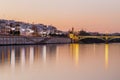 Sunset over the authentic neighborhood of Tirana in Seville with views on Calle Betis, Torre Sevilla
