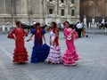 Seville Spain/16th April 2013/ A group of young Spanish ladies i