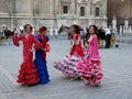 Seville Spain/16th April 2013/ A group of young Spanish ladies i