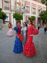 Seville Spain/16th April 2013/ Two young Spanish ladies in brig