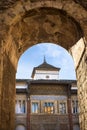 Seville, Spain - View of inner patio Patio de la Monteria of the Royal Alcazar of Seville Royalty Free Stock Photo