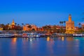 Seville sunset skyline torre del Oro and Giralda