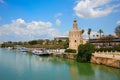 Seville Torre del Oro tower in Sevilla Andalusia Royalty Free Stock Photo