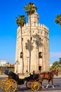 Seville Torre del Oro tower in Sevilla Spain Royalty Free Stock Photo