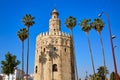 Seville Torre del Oro tower in Sevilla Spain Royalty Free Stock Photo