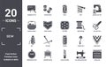 sew icon set. include creative elements as running stitch, sewing clip art, needlework, thread, drawing board, coil filled icons