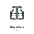 Sew pattern outline vector icon. Thin line black sew pattern icon, flat vector simple element illustration from editable sew Royalty Free Stock Photo