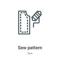 Sew pattern outline vector icon. Thin line black sew pattern icon, flat vector simple element illustration from editable sew Royalty Free Stock Photo