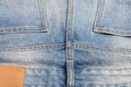 Sew stitch the flat-felled seam design on back denim jeans