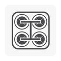 Water treatment plant vector icon design in top view.