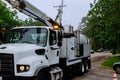 Sewage industrial cleaning truck clean blockage in a sewer line