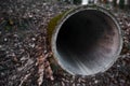 Sewage pipe acts on the ground Royalty Free Stock Photo