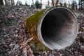 Sewage pipe acts on the ground Royalty Free Stock Photo