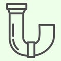 Sewage pipe line icon. Drain plumbing water pipes outline style pictogram on white background. House repair and