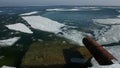 Sewage pipe merges into the sea