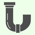 Sewage pipe solid icon. Drain plumbing water pipes glyph style pictogram on white background. House repair and