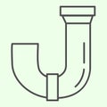 Sewage pipe thin line icon. Drain plumbing water pipes outline style pictogram on white background. House repair and