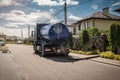 Sewage Tank truck. Sewer Pumping machine. Septic truck