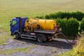 Sewage Tank truck. Sewer pumping machine. Septic truck Royalty Free Stock Photo