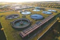 Sewage Treatment Plant. Wastewater Treatment Water Use. Filtration Effluent and Waste Water. Industrial Solutions for Sewerage Royalty Free Stock Photo