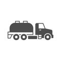 Sewage truck glyph icon or septic cleaning car Royalty Free Stock Photo