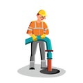 Sewer Cleaning Man Worker Plumbing Service Vector