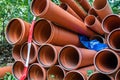 Sewer construction pipes Royalty Free Stock Photo