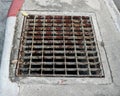 Sewer drain on the footpath