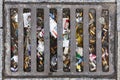 Sewer full of garbage. Urban pollution. Waste treatment. Environmental Royalty Free Stock Photo