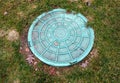 Sewer garden on grass background Royalty Free Stock Photo