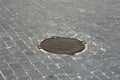 Sewer manhole cover Royalty Free Stock Photo