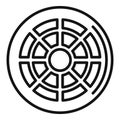 Sewer manhole icon outline vector. City road