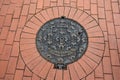 Sewer manhole in Kaliningrad Royalty Free Stock Photo