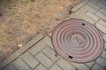 sewer manhole wet Royalty Free Stock Photo
