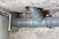 Sewer pipes in home basement