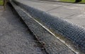 Sewer pipes under the bridge. crossing the ditch by the road.lear water Royalty Free Stock Photo