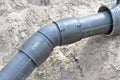 Sewer PVC pipeline under repairing