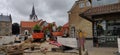 Sewer renewal 2 at the town square in Varde, Denmark Royalty Free Stock Photo