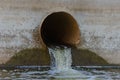 Sewer water spills out of an rusty pipe Royalty Free Stock Photo