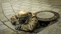 Sewer worker bronze